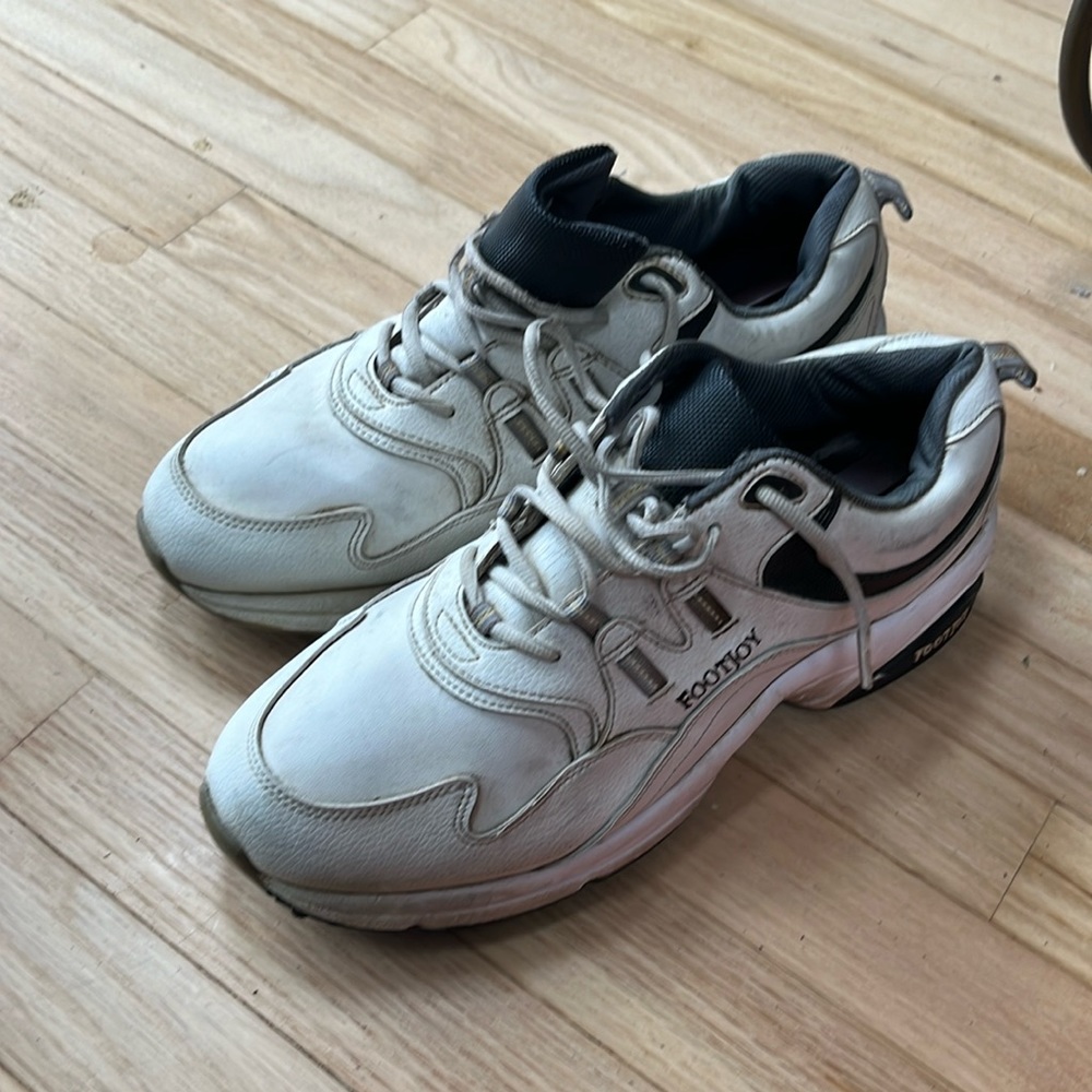 Footjoy Greenjoys 45335 Men's White Synthetic Leather Lace Up Golf Shoes